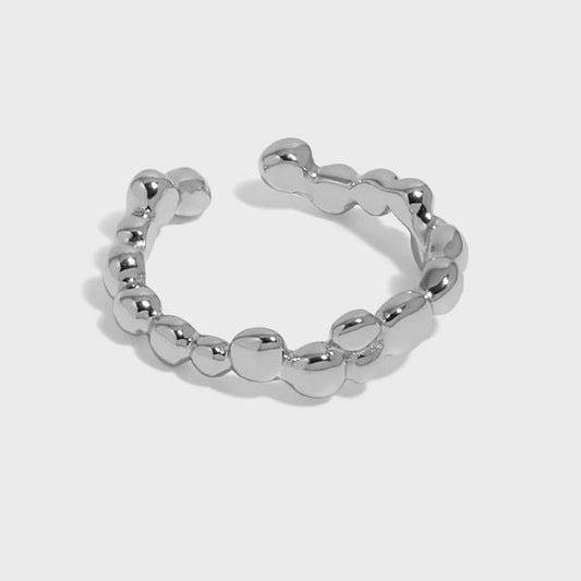 Irregular Bubbles 925 Sterling Silver Adjustable Ring