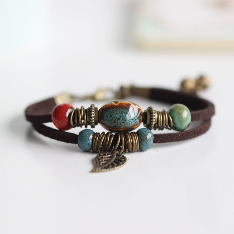 Handmade High Temperature Glaze Ceramic Women's Bracelets