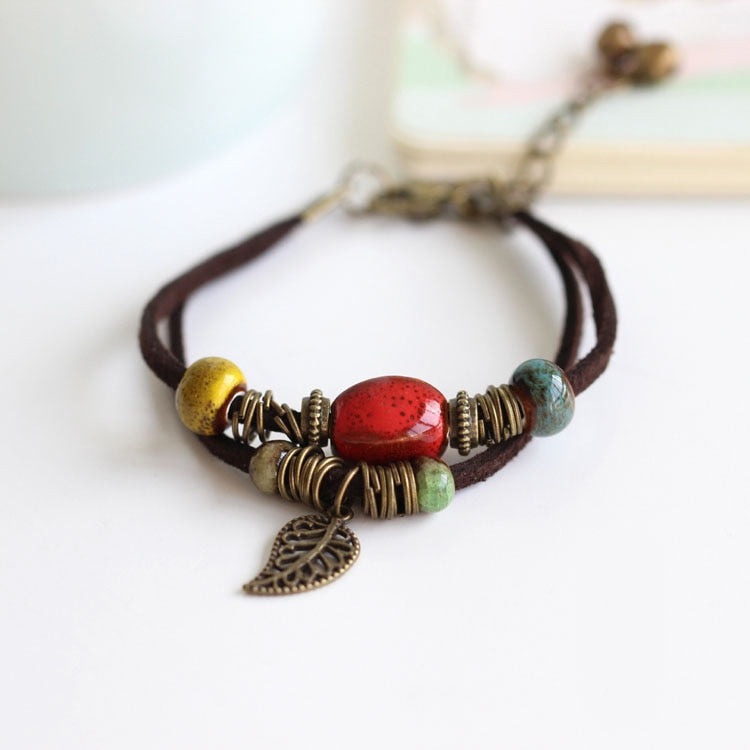 Handmade High Temperature Glaze Ceramic Women's Bracelets