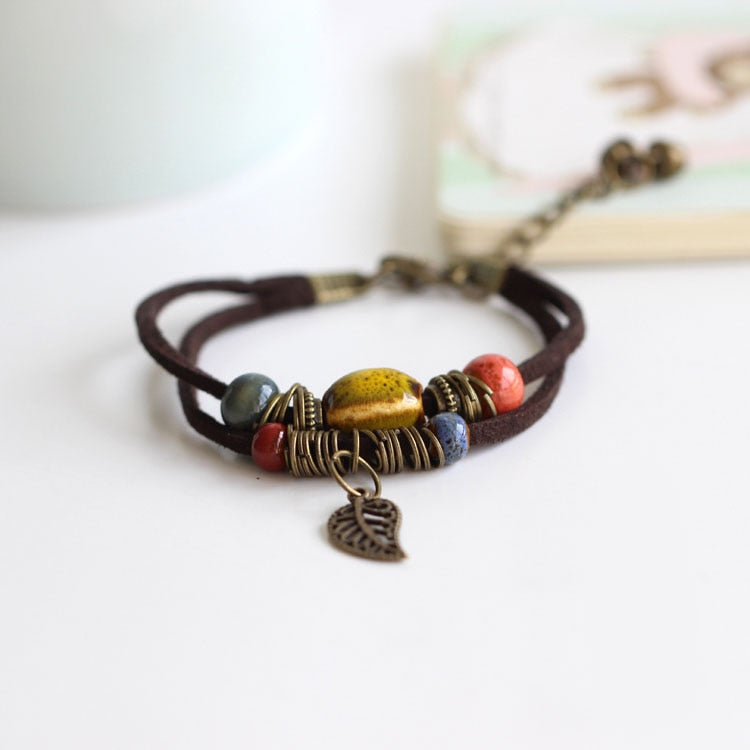 Handmade High Temperature Glaze Ceramic Women's Bracelets