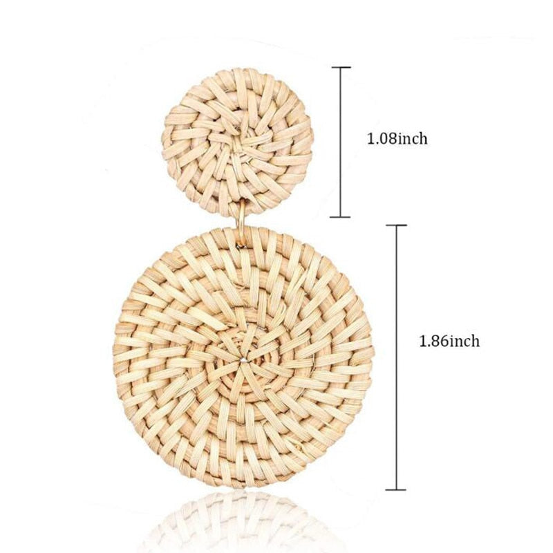 Rattan Knit Boho Handmade Earrings Jewelry For Women