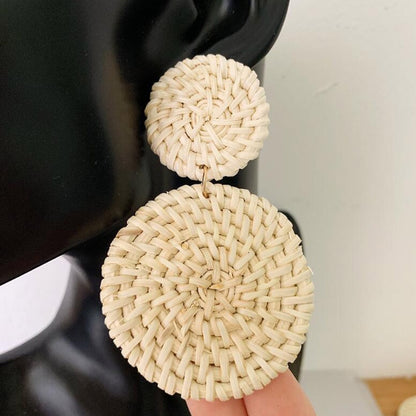 Rattan Knit Boho Handmade Earrings Jewelry For Women