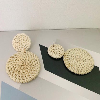 Rattan Knit Boho Handmade Earrings Jewelry For Women