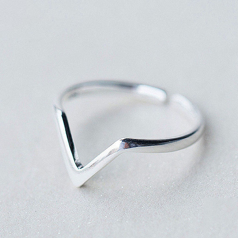 Simple Fashion Silver Color Adjustable Ring For Women