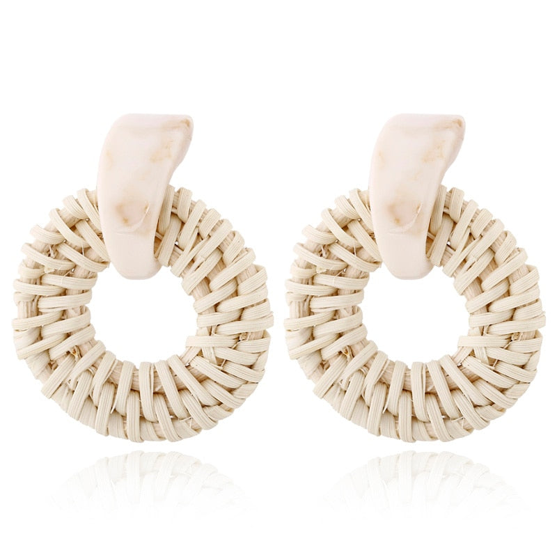 Rattan Knit Boho Handmade Earrings Jewelry For Women