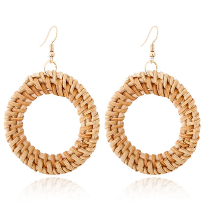 Rattan Knit Boho Handmade Earrings Jewelry For Women