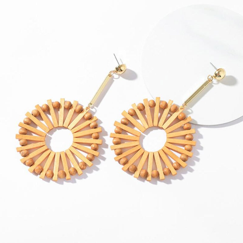 Rattan Knit Boho Handmade Earrings Jewelry For Women