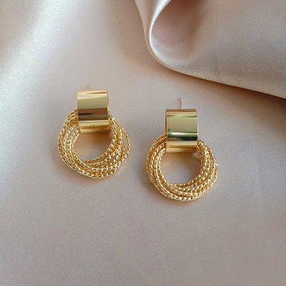 Golden Big hoop Metal Earrings For women