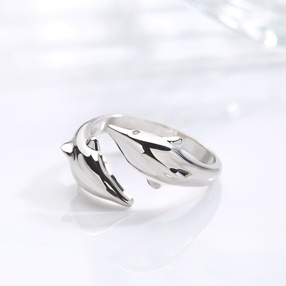 Simple Fashion Silver Color Adjustable Ring For Women