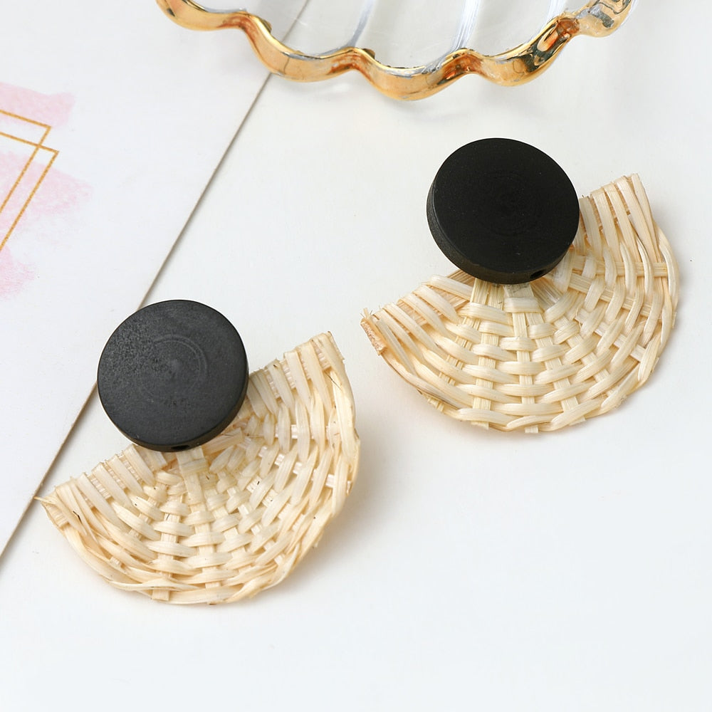 Rattan Knit Boho Handmade Earrings Jewelry For Women