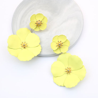 Boho yellow Flower Earrings