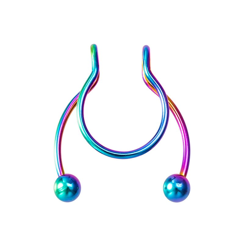 1-5pcs Fake Piercing Nose Ring Hoop