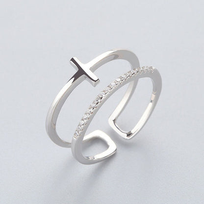 Simple Fashion Silver Color Adjustable Ring For Women