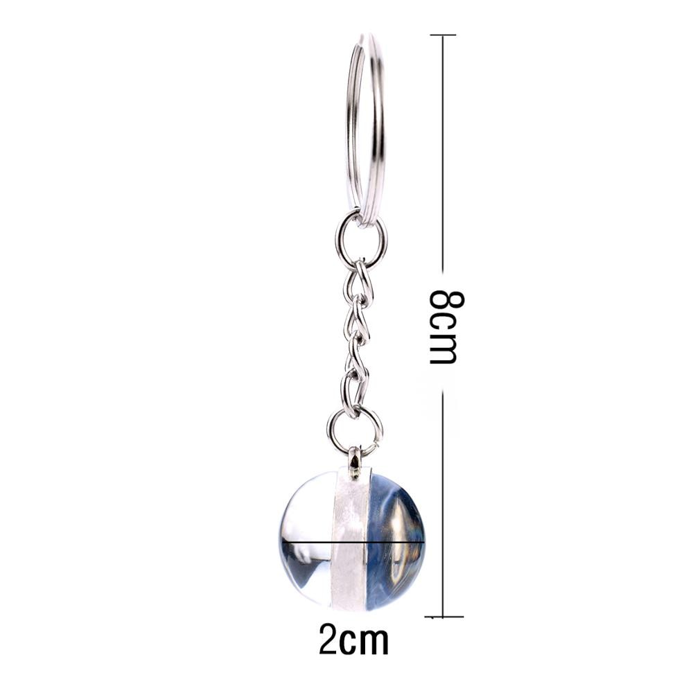 Animal Keychain Double Side Glass Ball Keyring