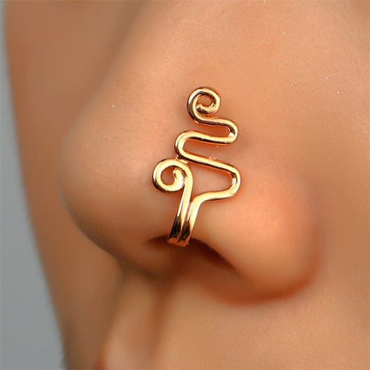 1Pc Copper Fake Piercing Nose Ring