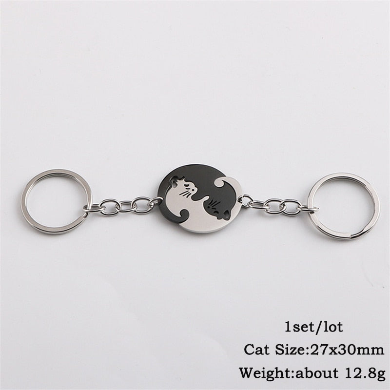 2pcs Cute Black Cat Keychain