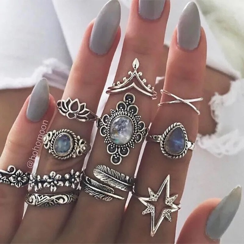 Bohemian Knuckle Ring Sets for Women