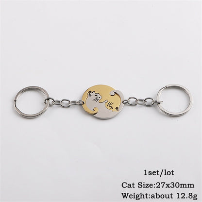 2pcs Cute Black Cat Keychain