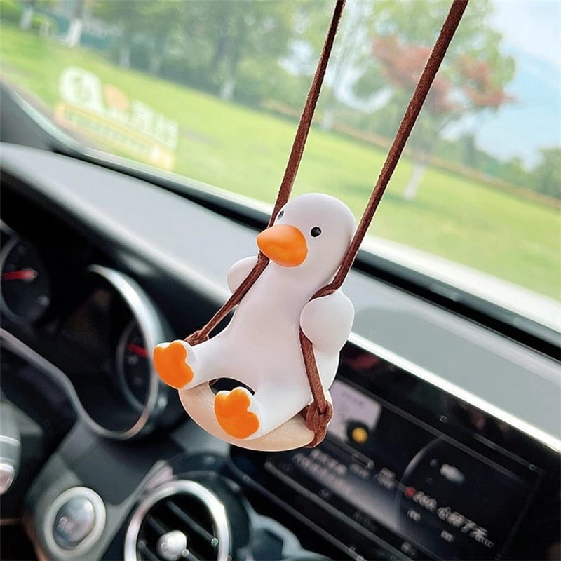 Duck Car Mirror Pendant for Car Interior Decoration