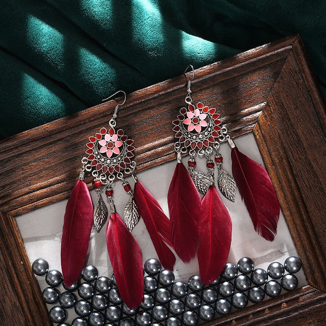 Long Drop Bohemian Earrings Jewelry for Women 