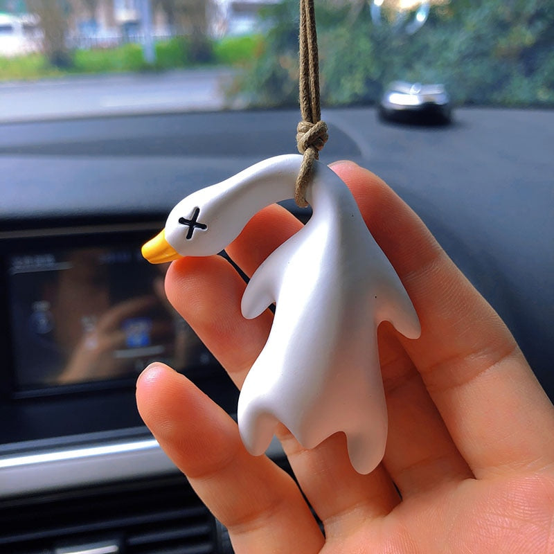 Duck Car Mirror Pendant for Car Interior Decoration