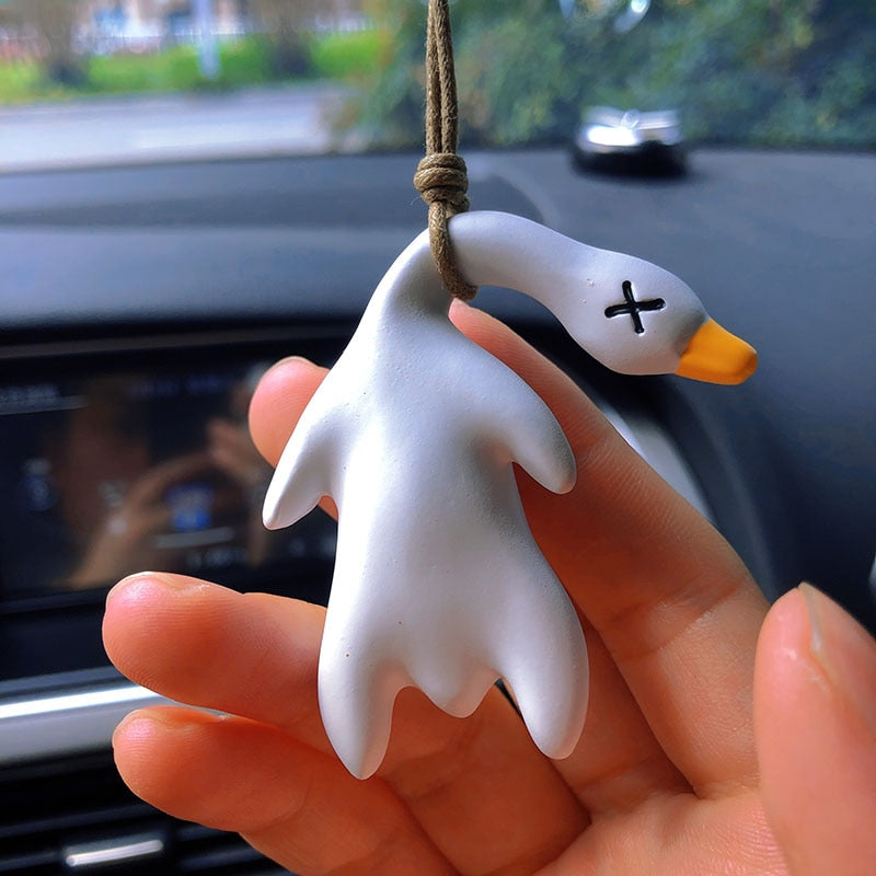 Duck Car Mirror Pendant for Car Interior Decoration