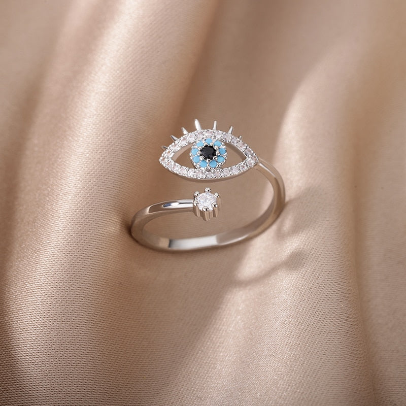 Lucky Turkish Blue Evil Eye Rings For Women