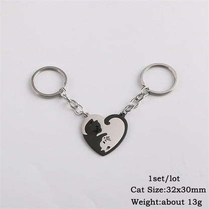 2pcs Cute Black Cat Keychain