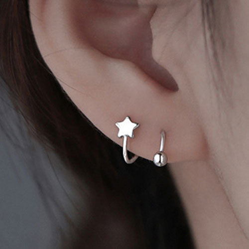 2Pcs Stainless Steel Piercing Screw Earrings