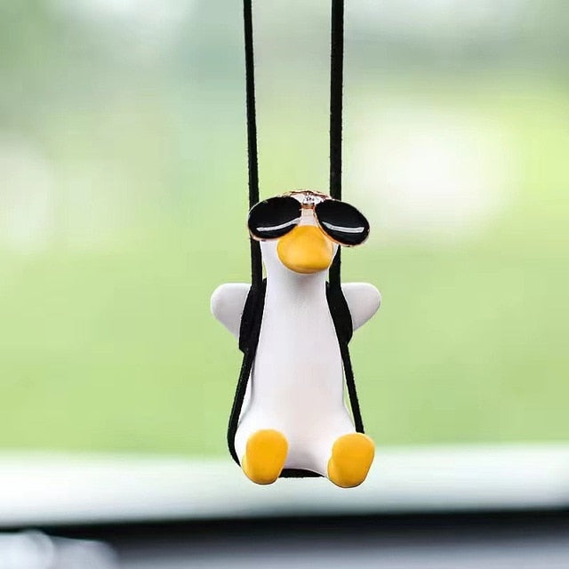 Duck Car Mirror Pendant for Car Interior Decoration