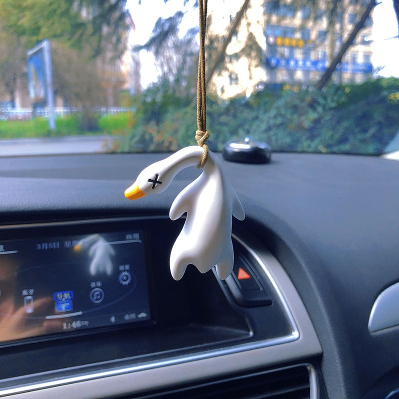 Duck Car Mirror Pendant for Car Interior Decoration