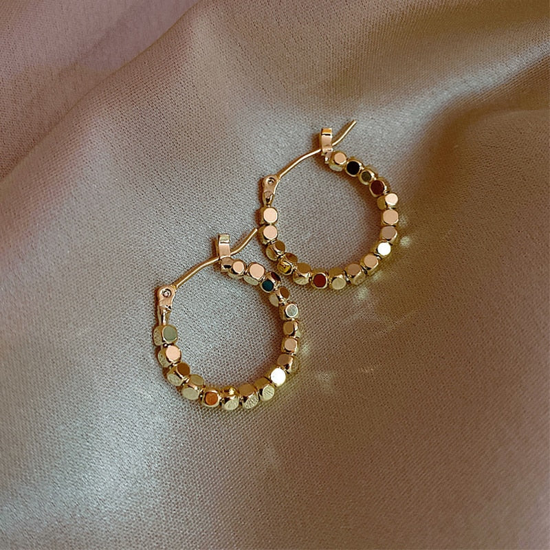 Golden Big hoop Metal Earrings For women