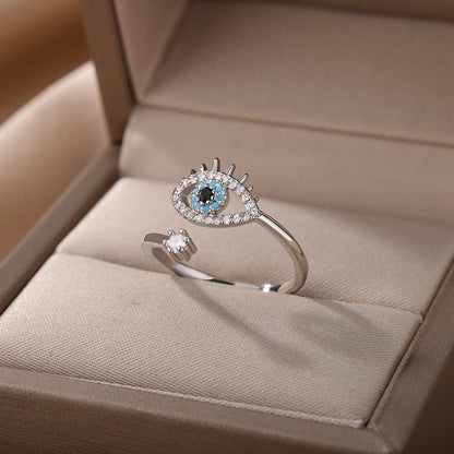 Lucky Turkish Blue Evil Eye Rings For Women