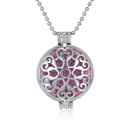 Vintage Flower Butterfly Perfume Pendant Locket with Essential Oil Diffuser Necklace