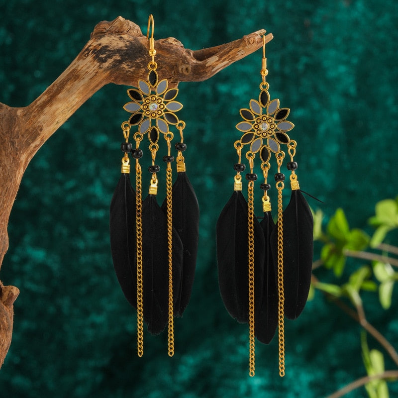 Long Drop Bohemian Earrings Jewelry for Women 