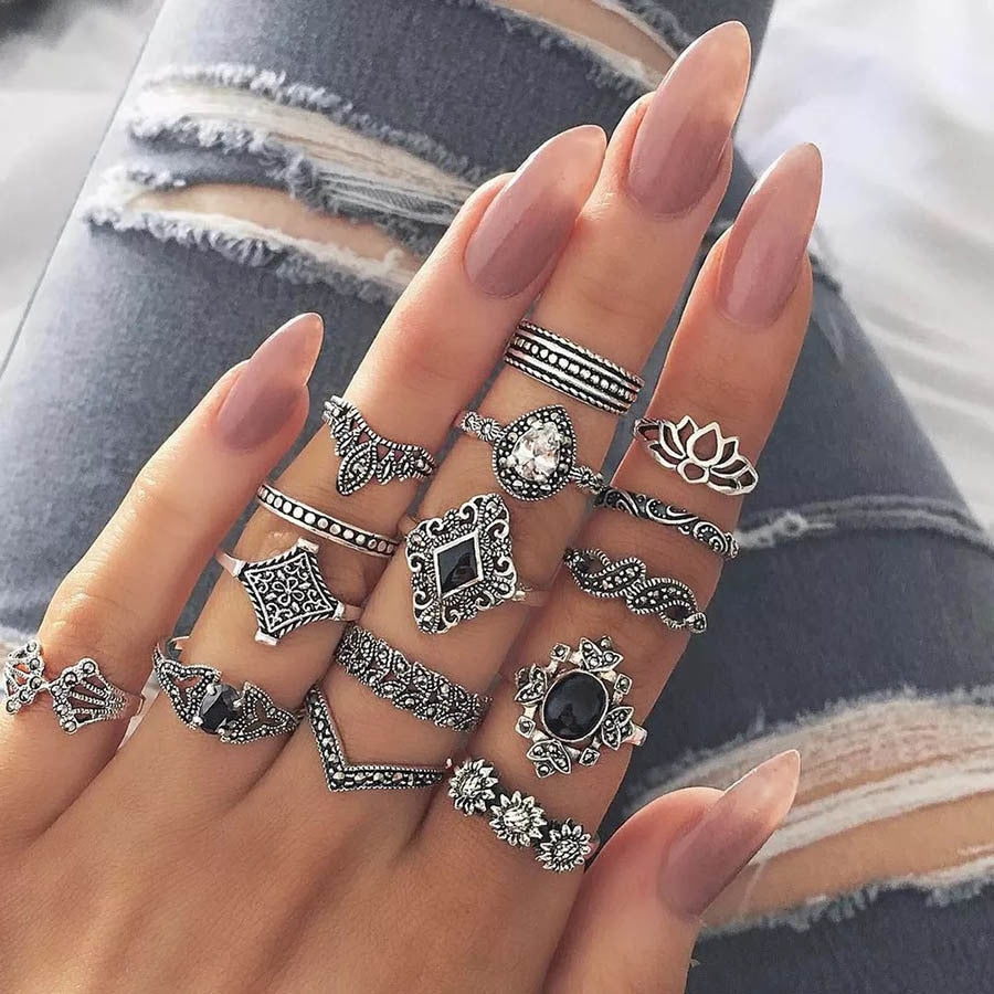 Bohemian Knuckle Ring Sets for Women