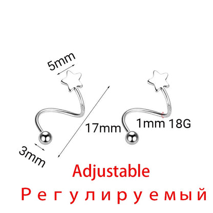 2Pcs Stainless Steel Piercing Screw Earrings