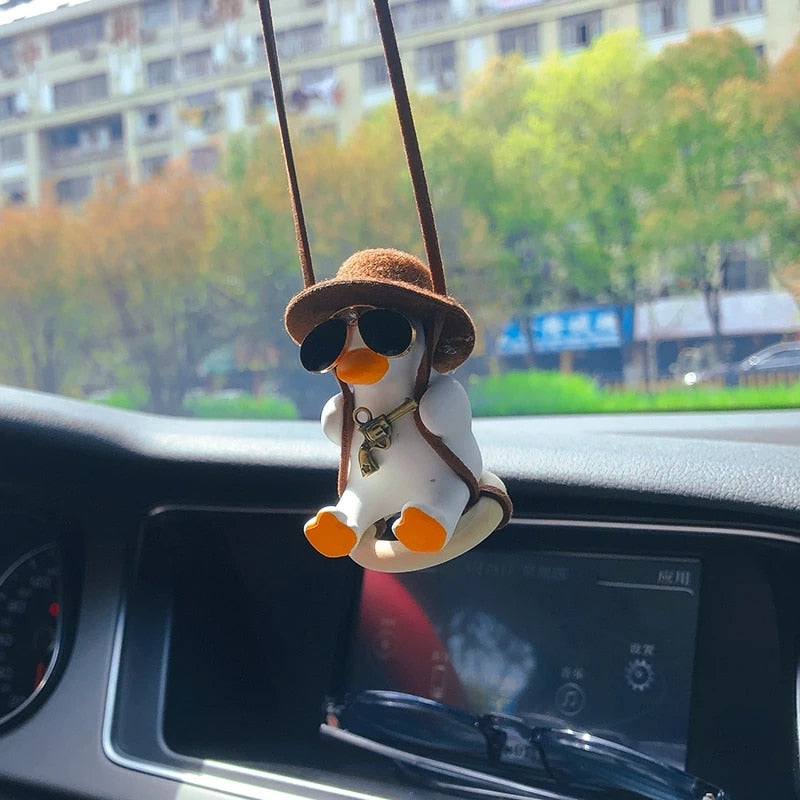 Duck Car Mirror Pendant for Car Interior Decoration