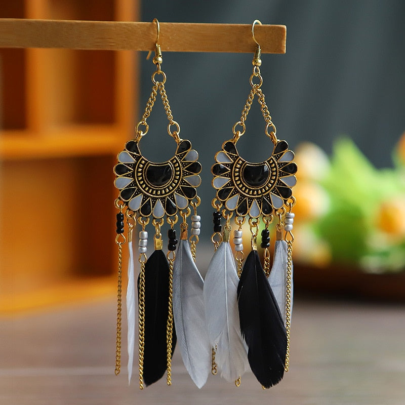 Long Drop Bohemian Earrings Jewelry for Women 