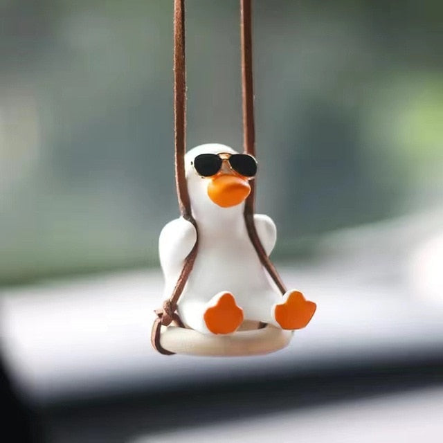 Duck Car Mirror Pendant for Car Interior Decoration