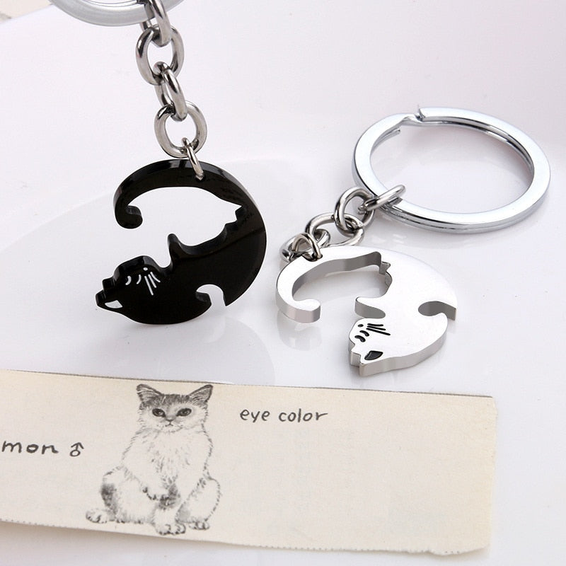 2pcs Cute Black Cat Keychain