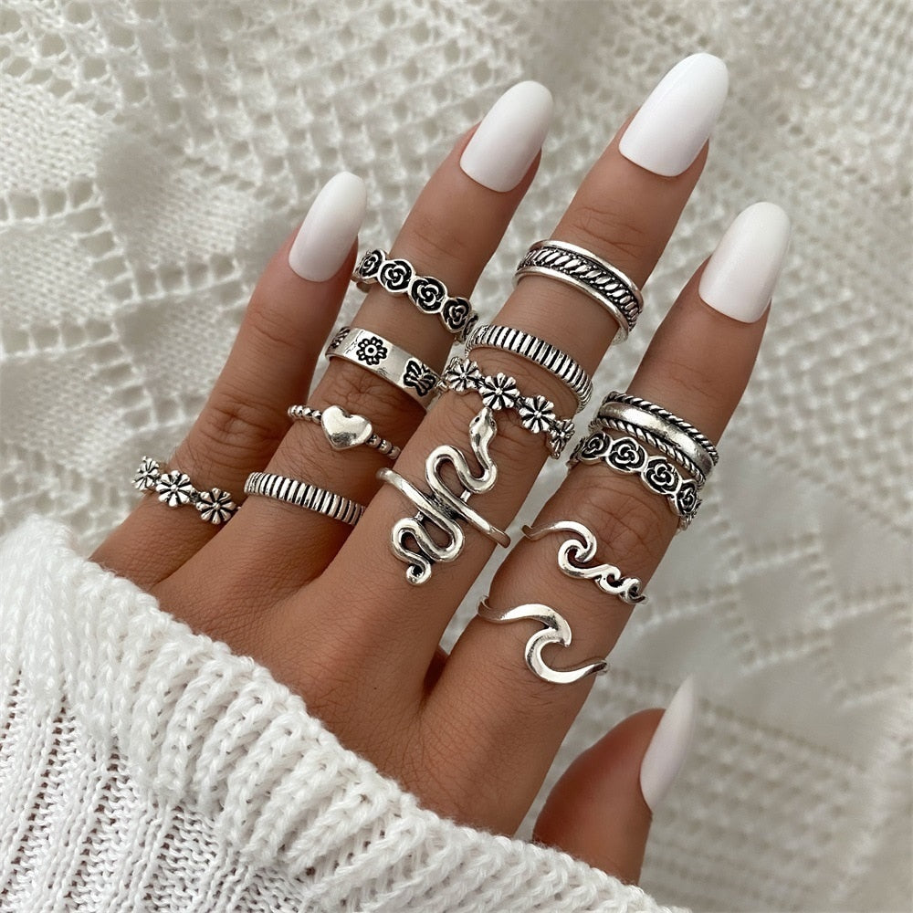 Bohemian Knuckle Ring Sets for Women