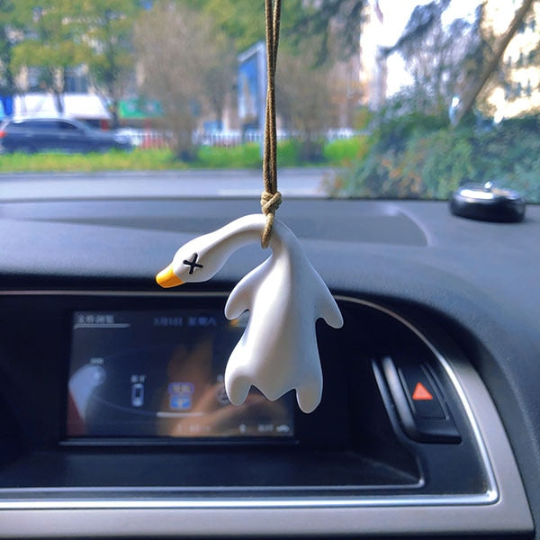 Duck Car Mirror Pendant for Car Interior Decoration