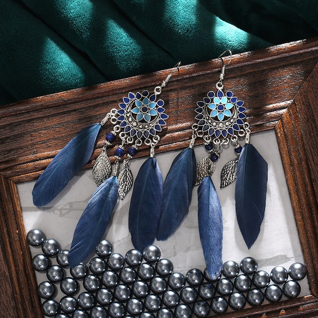 Long Drop Bohemian Earrings Jewelry for Women 