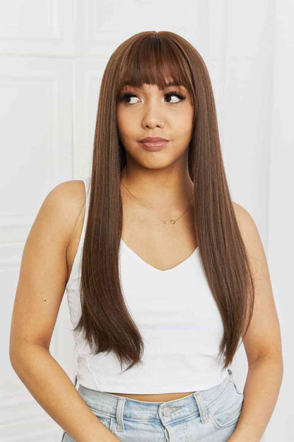 Full Machine 26" Long Straight Synthetic Wig - Heat Safe & Easy Maintenance