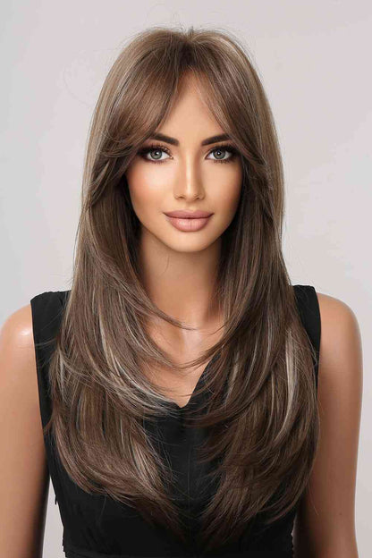 13x1” Full-Machine Synthetic Long Straight Wig - 22” Heat-Safe