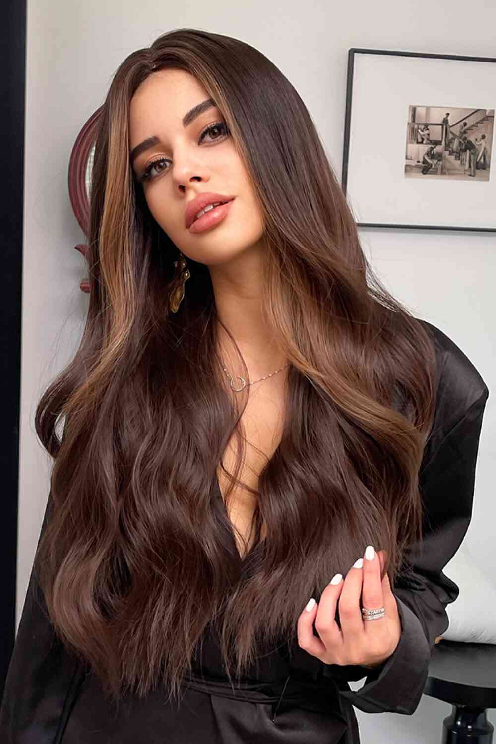 Full Machine Long Wave Synthetic Wig 26" – Natural Look, Easy Care