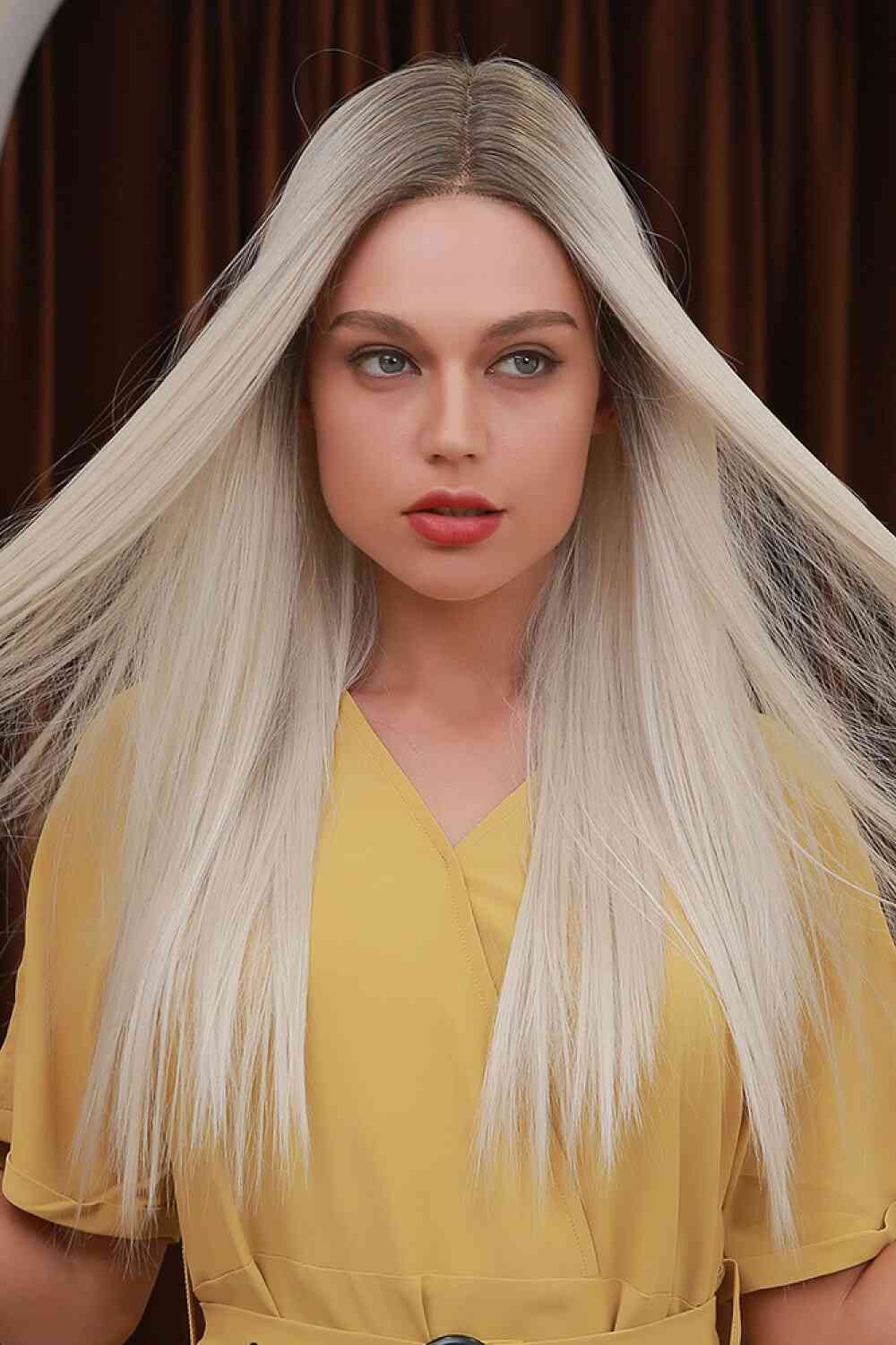 13x2" Lace Front Wig - 26" Synthetic Long Straight, Heat-Safe, 150% Density