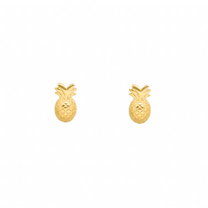 Cute Pineapple Fruit 925 Sterling Silver Stud Earrings