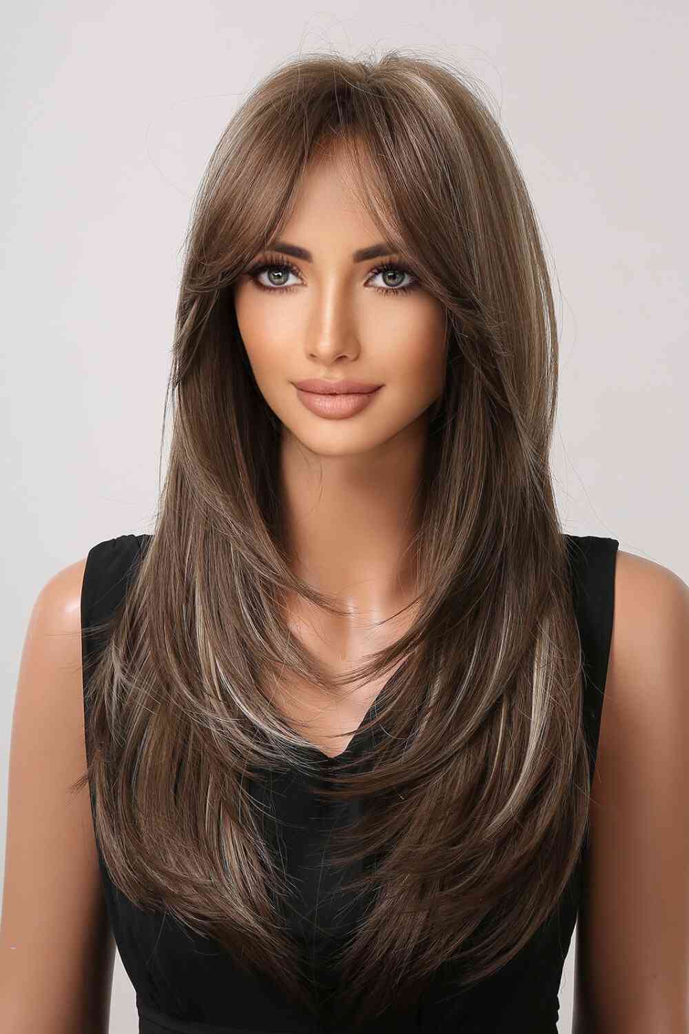 13x1” Full-Machine Synthetic Long Straight Wig - 22” Heat-Safe